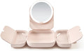 AMIRO M2 Cude Travel Makeup Bag with 5 Level Brightness & 3 Color LED Mirror, Portable Makeup Artist Organizer, Pink