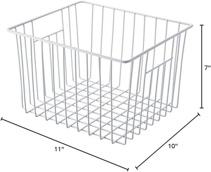 Freezer Baskets Organizer, Refrigerator Metal Wire Storage Basket Bins, Wire Basket Freezer Storage Organizetion for Kitchen, Pantry Organizer Bins - Set of 3