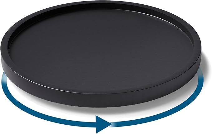 Lazy Susan Organizer for Kitchen,Bamboo Turntable for Cabinet,Pantry,Vanity,Small（Black）