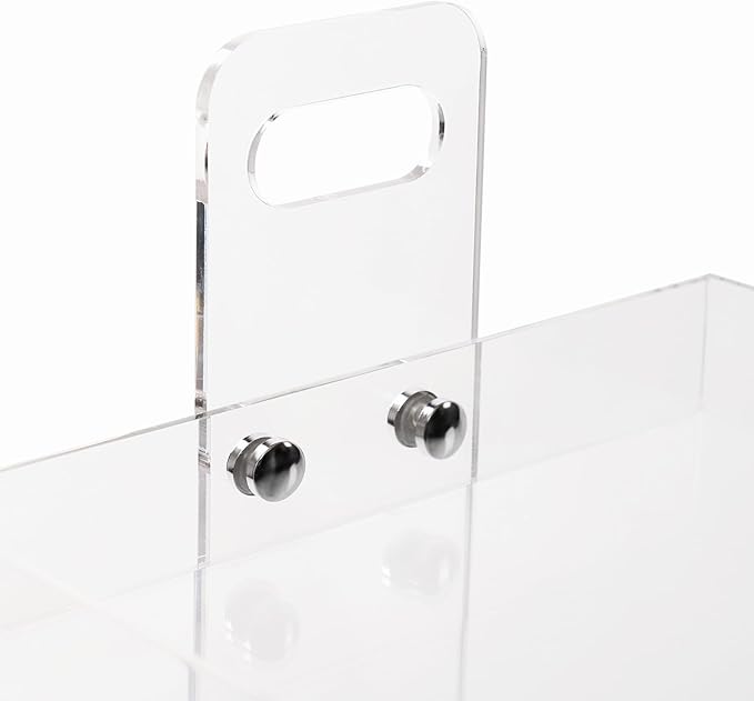 3-Tier Acrylic Utility Rolling Cart with 4 Lockable Wheels,for Storing Kitchenware, Toiletries,Snacks,Vegetables,Fruits,Cosmetics,Documents（16.38 * 13.39 * 27.56in）