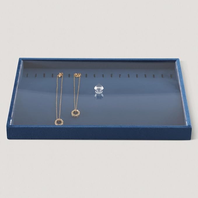 Acrylic Stackable Cover For Most 9.46" D x 13.79" W x 1.18" H Inch Jewelry Trays, Transperant Clear Dustproof Lid With Small Handle For Stackable Tray, Lid Size 9.06" D x 13.4" W x 0.75" H