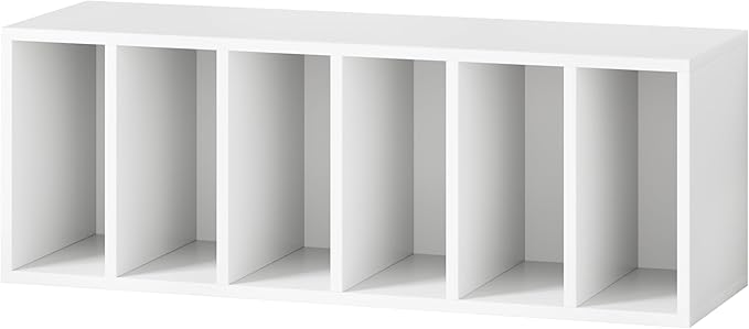 IOTXY DIY Modular Cube Bookcase - CubeXY Customizable Stackable Expandable Basic Shelving Units, 6-Cube Wooden Open Bookshelf with Removable Shelves for Books Organizer, White