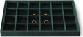 Velvet Stackable Jewelry Display Tray, 24 Grid Earring Ring Storage Tray, Drawer Divider Jewelry Accessories Organizer Plate (Green)