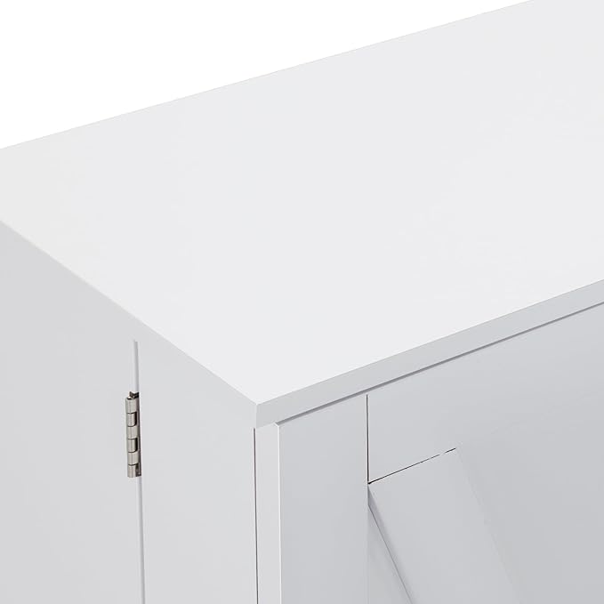 BarberPub Storage Cabinet, Multi-Functional Beauty Salon Organizer with Hinged Door, Adjustable Shelves, for Spa, Home, Office 2024 (White)