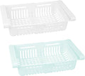Refrigerator Drawer Organizer 2 Packs Retractable Drawer Refrigerator Storage Box, Unique Design Pull Out Storage Box, Sliding Shelves Refrigerator Hanging Organizer