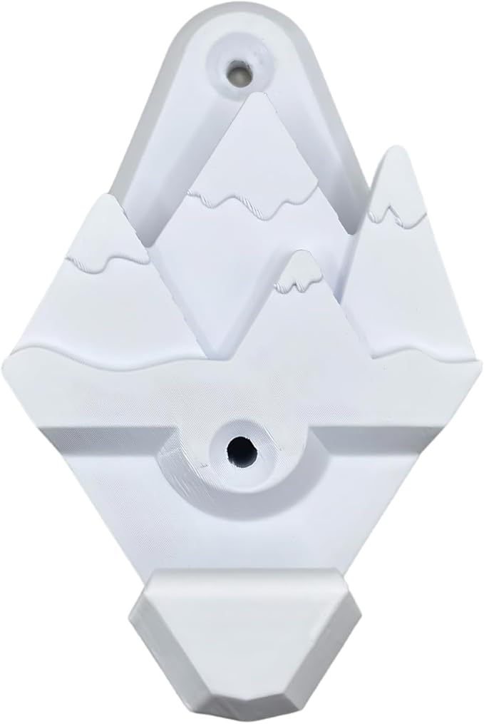 Snowboard Wall Mount Storage – Damage-Free Snowboard Hanger, Hook to Securely Store Gear, Hang and Display Snow Boards and Gloves, Gear Organizer (True White)