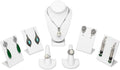 MOOCA Jewelry Display Set, Necklace Display Bust, Earring Organizer, Ring Holder Stand for Showcase and Store, Premium Fabric