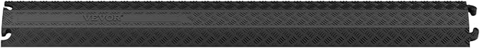 VEVOR 2 PCs Thermoplastic Rubber Drop Over Cable Cover Ramp, 2,000 lbs/axle Load Capacity, Heavy Duty Cable Hose Protector Ramp, Floor Cord Cover for High Walking Traffic Areas Home Office Warehouse