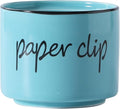 ONTUBE Farmhouse Paper Clip Holders,Ceramic Binder Clip Dispenser Organizer for Desk ,Cute Office Push Pins Holder (Turquoise)
