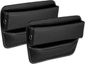 Riloer Car Organizers for Gap Leather Waterproof Car Seat Gap Fillers for Cars, Suvs, Trucks, Front Seat Gap Fillers for Phones, Keys, Cards, Glasses, Black