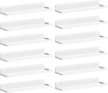 Lifewit Floating Shelves for Wall, 12 Pack White Acrylic Shelf 15" Room Decor for Bookcase/Vinyl Record Display/Photo/Picture in Bedroom, Living Room, Bathroom, Kitchen Storage and Organization