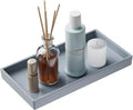 Vanity and Bathroom Tray, 6.3" ABS Countertop Organizer,Waterproof Vanity Tray for Toilet Tank,Perfume,Soap,Keys,Bathroom Accessories,Kitchen and Bath Trays,Non Slip Small Trays,Gray