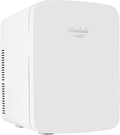 Cooluli 15L Mini Fridge for Bedroom, Car, Office Desk & College Dorm - 12V Portable Cooler & Warmer for Food, Drinks, Skincare - AC/DC Small Refrigerator with Glass Front, White