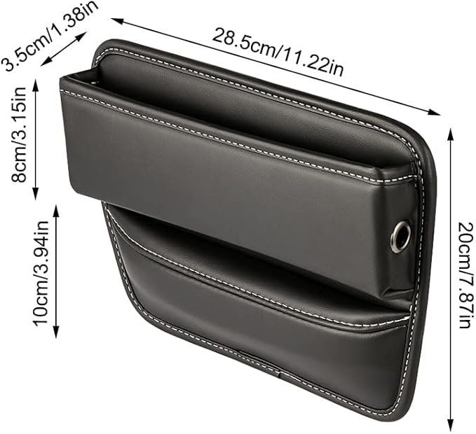 Riloer Car Organizers for Gap Leather Waterproof Car Seat Gap Fillers for Cars, Suvs, Trucks, Front Seat Gap Fillers for Phones, Keys, Cards, Glasses, Coffee