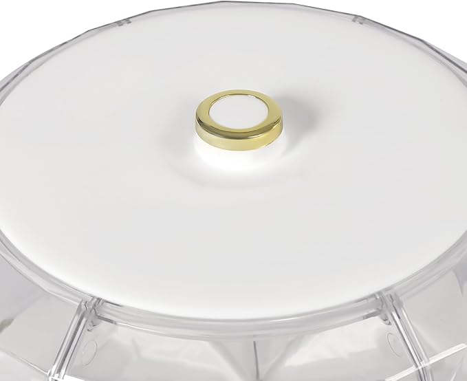 Cereal Dispenser Countertop 360° Rotating Grain Storage Container 13.2 Lbs Rice Dispenser 6 Grids Dry Food Dispenser Candy Dispensers Countertop for Small Grains, Beans, Rice