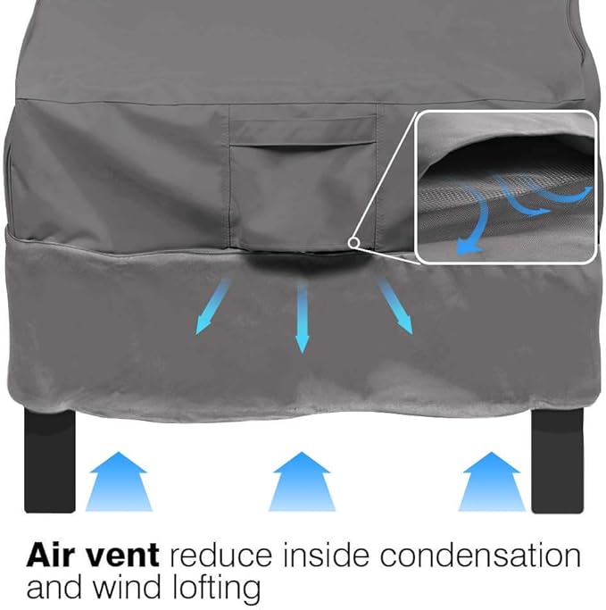 Vailge Patio Chair Covers, Lounge Deep Seat Cover, Heavy Duty and Waterproof Outdoor Lawn Patio Furniture Covers (Small, Grey)