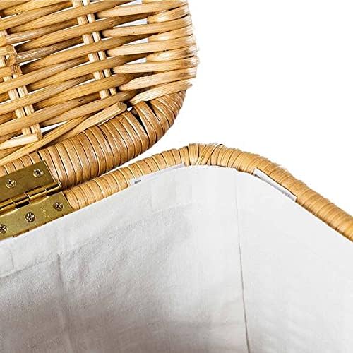 The Basket Lady 3-Compartment Wicker Laundry Sorter Hamper, 30 in L x 15 in W x 28 in H, Sandstone