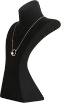 GemeShou Black necklace storage hanger stand jewelry organizer, Velvet jewelry stand necklace holder, jewelry mannequin bust for necklaces, jewelry bust display stands【Black-Medium height 9.25 inch】