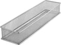 YBM HOME Silver Mesh Drawer Cabinet and or Shelf Organizer Bins, School Supply Holder Office Desktop Organizer Basket (1, 3x15x2 Inch)