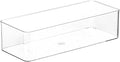 Acrylic Makeup Brush Holder Organizer, 1 Pack 1 Section Clear Plastic Makeup Holder 9.13x3.54x2.36 Inches Transparent Storage Container for Bathroom Jewelry Accessories