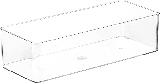Acrylic Makeup Brush Holder Organizer, 1 Pack 1 Section Clear Plastic Makeup Holder 9.13x3.54x2.36 Inches Transparent Storage Container for Bathroom Jewelry Accessories
