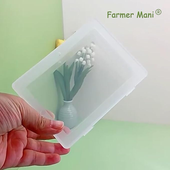2 Pieces Rectangle Small Plastic Box Containers (5.2 x 3.86 x 1.69 inches) with Double Buckle for Collecting Small Items, Beads, Game Pieces, Business Cards, Crafts Accessories