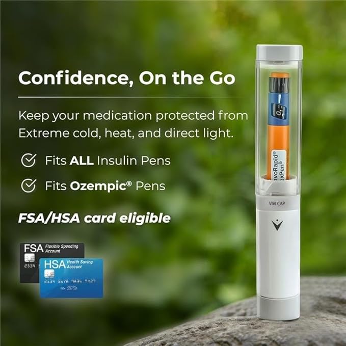 Insulin & Ozempic Cooler Travel Case - TSA Approved - Small Diabetic Medical Travel Case Pen Cooler Insulin Protector Works 24/7/365 No Freezing Or Refrigeration - for All Insulin Pen Models