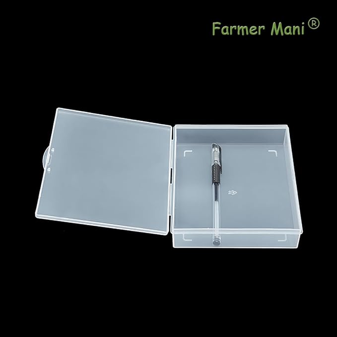 2 Packs Small Plastic Storage Containers (6.22x5.35x1.42 in), Clear Rectangle Bead Organizer Case with Lids for Crayons, Crafts, Beads Pencils Notebooks