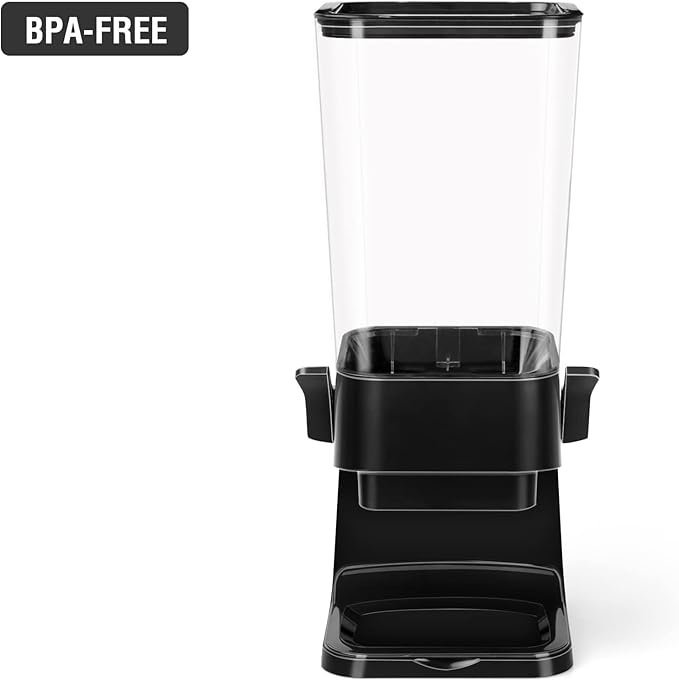 Cereal Dispenser Countertop Large Cereal Containers Storage Dispenser For Pantry Dry Food Dispenser Countertop Rice Candy Dispenser Machine For Snack,Nuts, Granola(Black,3 pack)