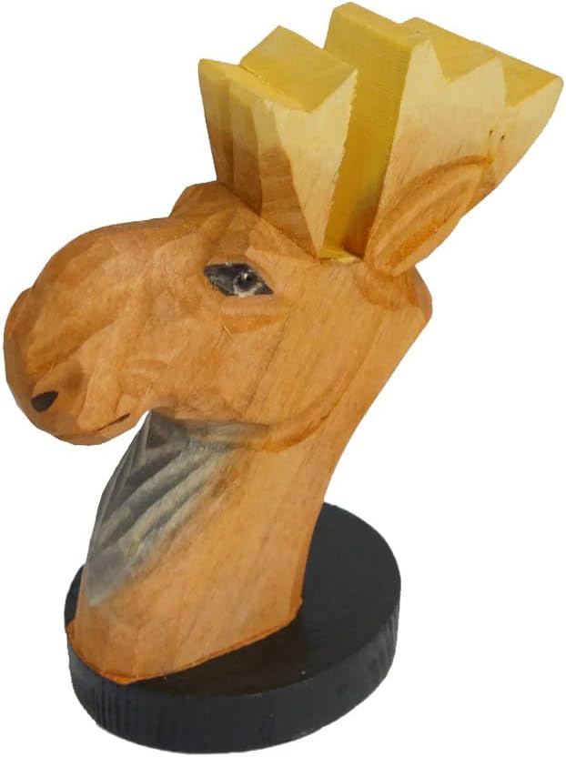 Red Dollar Handmade Wood Carved Animal Eyeglass Holder, Cute Sunglasses Display Stand, Nightstand Home Office Desk Decor, Christmas Holiday New Year Business Gift for Men Women Adults (Yellow)