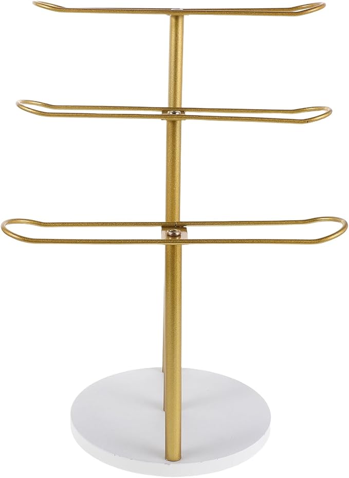 NUOBESTY Metal Headband Holder 3-Tier Scrunchie Holder - Hairband Hair Hoop Organizer - Hair Accessories Display Stand - Jewelry Bracelet Watch Organizer