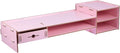 Pink Computer Monitor Stand Riser with Drawer Desktop Organizer Storage Box Office Desk Storage for Home School Space-saving Monitor Riser Stand