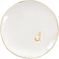 COLLECTIVE HOME - Ceramic Jewelry Tray, Decorative Trinket Dish for Rings Earrings Necklaces Bracelet Watch Keys, Birthday Mother's Day Christmas Gift for Women, 4.75", Glossy (d)