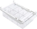 Fridge Drawer Organizer, Refrigerator Organizer Bins, Pull Out with Handle, fridge drawer organizer for Deli Meat, Cheese, Produce and More, Stretchable and Deep Storage (White)