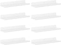 Lifewit Floating Shelves for Wall, 8 Pack White Acrylic Shelf 15" Room Decor for Bookcase/Vinyl Record Display/Photo/Picture in Bedroom, Living Room, Bathroom, Kitchen Storage and Organization
