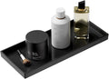 Vanity and Bathroom Tray, 11.8" ABS Countertop Organizer,Waterproof Vanity Tray for Toilet Tank,Perfume,Soap,Keys,Bathroom Accessories,Kitchen and Bath Trays,Non Slip Small Trays,Black