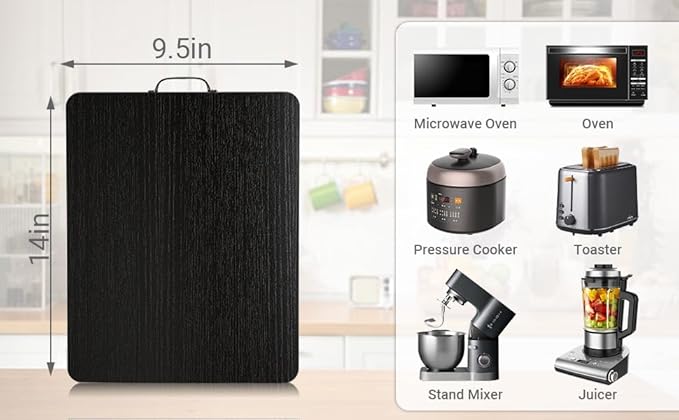 Sliding Tray for Coffee Maker, 360° Rotating Appliance Slider for Kitchen Appliances, Wooden Sliding Tray Suitable for Kitchen Countertops and Kitchen Appliances (Black, Small)