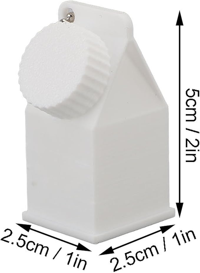 TOPINCN Milk Carton Box Keychain,Tolerant Holder Milk Carton Keychain Holder Mini Lactose Intolerance Pills Case Keychain Container (White)