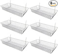 Only Garment Racks #5624C (Pack of 6) Chrome Wire Baskets for Grid Wall, Slat Wall or Pegboard - Merchandiser Baskets, Chrome Wire Basket 24" L x 12" D x 4" H (Set of 6) (Pack of 6)