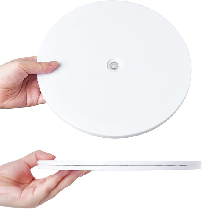 9 inch Small Lazy Susan Turntable Acrylic Ball Bearing Rotating Tray for Spice Rack Table Cake Kitchen Pantry Decorating Bathrooms, 30-lb Load Capacity (360˚ Rotation) – White