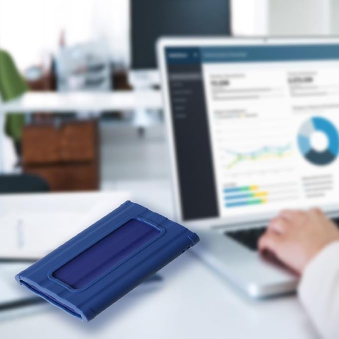 Hermitshell Silicone Carrying Case Replacement for Samsung T7 Shield 2TB / 1TB / 4TB, Portable SSD, USB 3.2 Gen2 External Solid State Drive (Blue, Silicone Case)