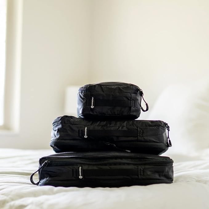 WANDRD Packing Cubes - Medium Packing Cubes for Travel - Suitcase and Luggage Organization and Travel Essentials (Black)
