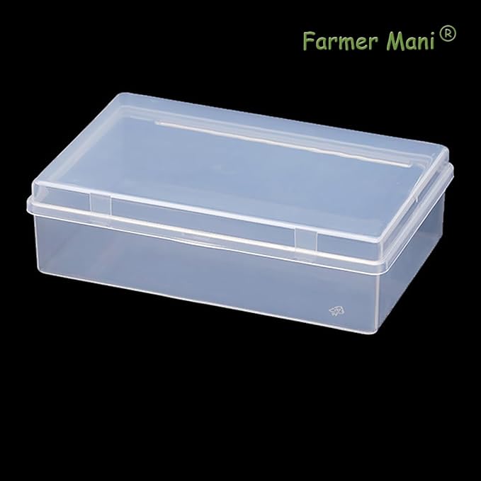 2 Pack 5.24x3.31x1.58 Inches Rectangular Clear Small Plastic Storage Containers Box with Hinged Lid for Small Items and Other Craft Projects