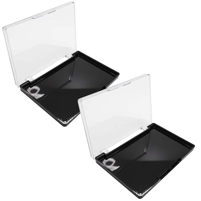 2 Pack Black Base Clear Lid Magnetic Eyeshadow Palette for Makeup Artists, Empty Eyeshadow Palette, Magnetic Makeup Palette Empty, DIY Cosmetic Organizer