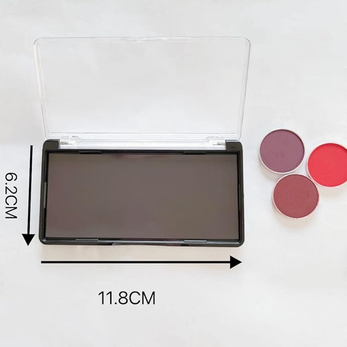 2pcs Rectangular Mini Magnet Make-up Dispensing Plate Eyeshadow Blush Powder Storage Empty Palette with 10pcs metal Stickers