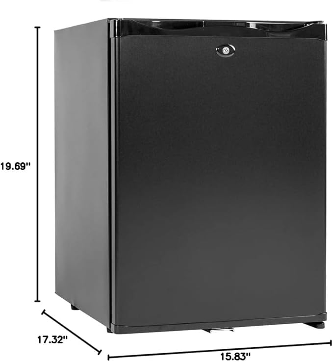 Smad Mini Fridge with Lock Compact Refrigerator for Bedroom Dorm Office No Noise,12V/110V,1.0 Cubic Feet, Black