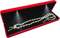 GBYAN Velvet Chain Necklace Box with LED Light, Long Bracelet Storage Case, Jewelry Display Gift Box for Engagement, Anniversary,Wedding and Birthday,Red