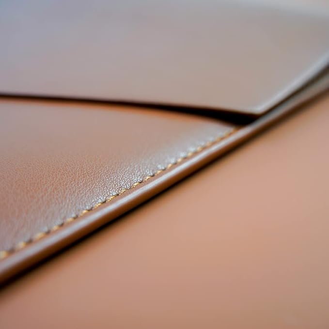 Laptop Sleeve for 15.3 inch MacBook Air 2023/2024, Surface Laptop 15/Book 13.5/Studio with Small Pouch, Mouse Pad and Cord Holder - Dark Brown