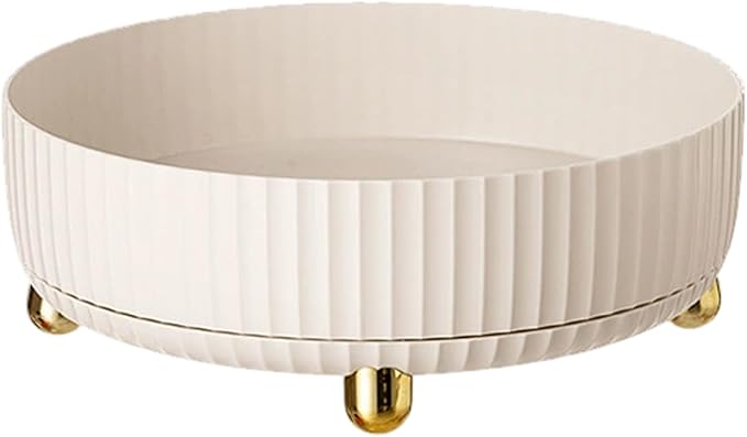 Rotating Makeup Organizer, 8.7 Inch Large Capacity Vanity Tray for Perfume & Cosmetics, Plastic