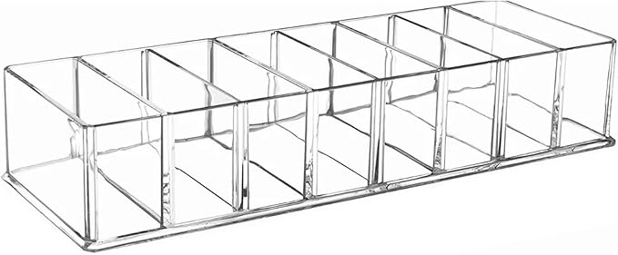 Clear Acrylic Makeup Stand with 8 Compartments Eyeshadow Palette Organizer Cosmetic Display Holder